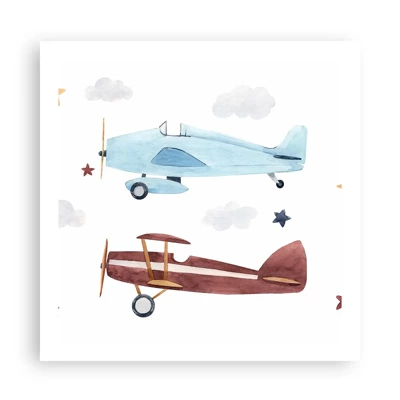 Poster - Wir warten, Herr Pilot! - 60x60 cm