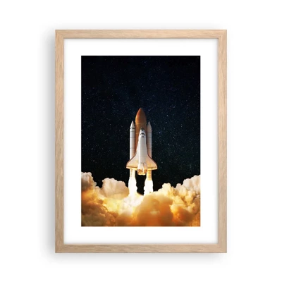 Poster in einem Rahmen aus heller Eiche - Ad Astra! - 30x40 cm