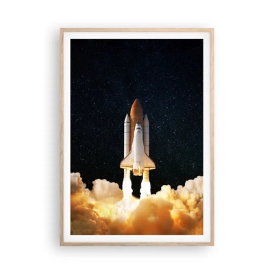 Poster in einem Rahmen aus heller Eiche - Ad Astra! - 70x100 cm