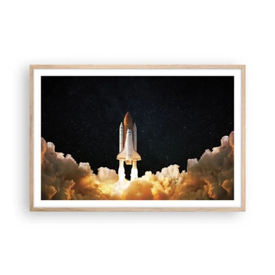 Poster in einem Rahmen aus heller Eiche - Ad Astra! - 91x61 cm