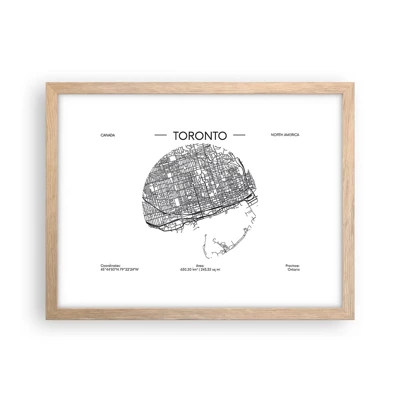 Poster in einem Rahmen aus heller Eiche - Anatomie von Toronto - 40x30 cm