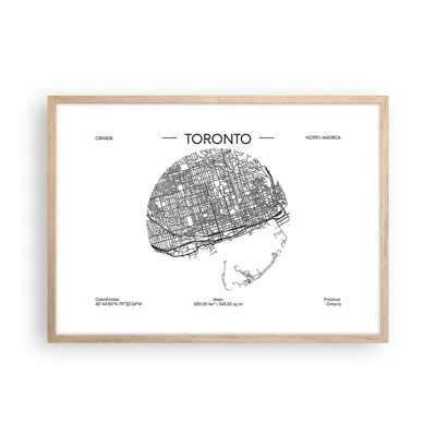 Poster in einem Rahmen aus heller Eiche - Anatomie von Toronto - 70x50 cm