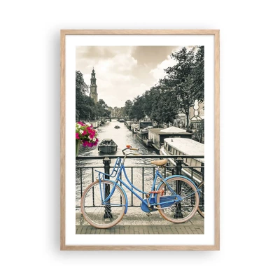 Poster in einem Rahmen aus heller Eiche - Die Farben der Amsterdamer Straße - 50x70 cm