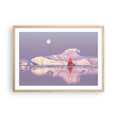 Poster in einem Rahmen aus heller Eiche - Die Hitze des Segels, die Kälte des Eises - 70x50 cm