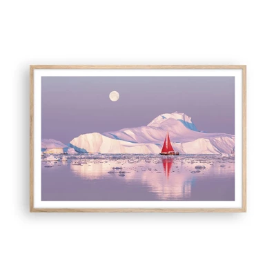 Poster in einem Rahmen aus heller Eiche - Die Hitze des Segels, die Kälte des Eises - 91x61 cm