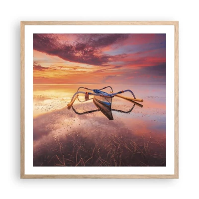 Poster in einem Rahmen aus heller Eiche - Die Ruhe eines tropischen Abends - 60x60 cm