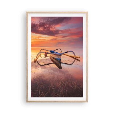 Poster in einem Rahmen aus heller Eiche - Die Ruhe eines tropischen Abends - 61x91 cm