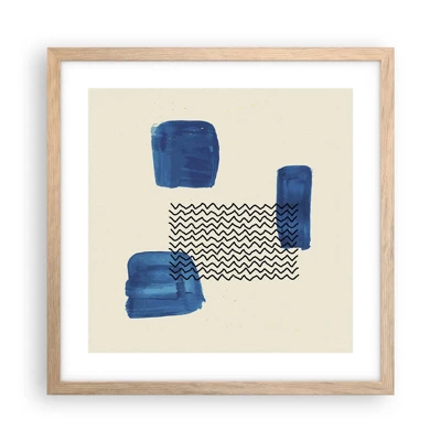 Poster in einem Rahmen aus heller Eiche - Ein abstraktes Quartett - 40x40 cm