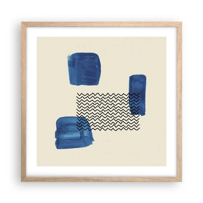 Poster in einem Rahmen aus heller Eiche - Ein abstraktes Quartett - 50x50 cm