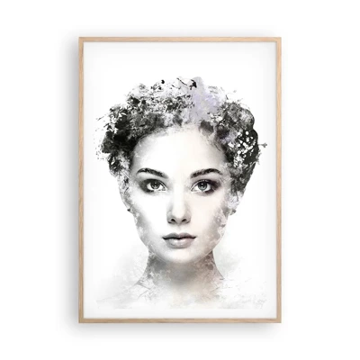 Poster in einem Rahmen aus heller Eiche - Ein äußerst stilvolles Portrait - 70x100 cm