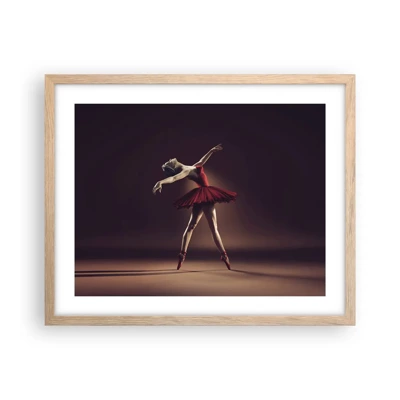 Poster in einem Rahmen aus heller Eiche - Eine Primaballerina - 50x40 cm