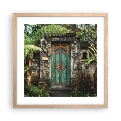 Poster in einem Rahmen aus heller Eiche - Eine Tür zu einer exotischen Welt - 40x40 cm