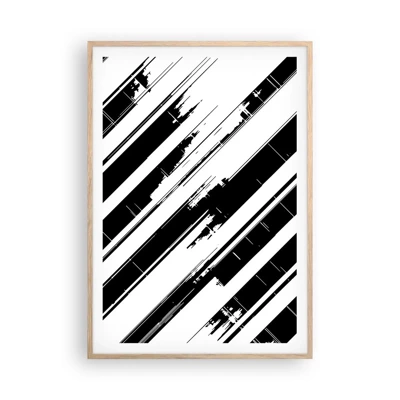Poster in einem Rahmen aus heller Eiche - Eine intensive und dynamische Komposition - 70x100 cm