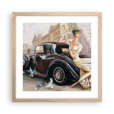 Poster in einem Rahmen aus heller Eiche - Eleganz im Retro-Stil - 40x40 cm