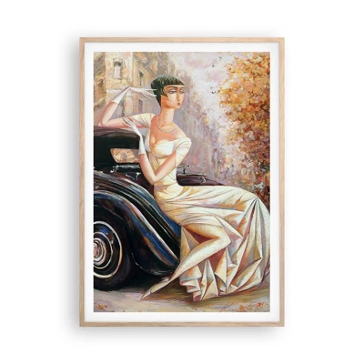 Poster in einem Rahmen aus heller Eiche - Eleganz im Retro-Stil - 70x100 cm