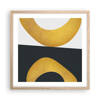 Poster in einem Rahmen aus heller Eiche - Erstens: Gold - 50x50 cm