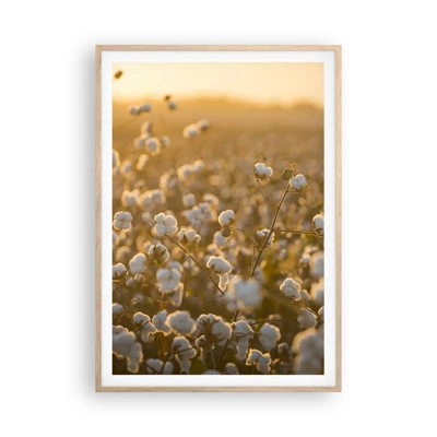 Poster in einem Rahmen aus heller Eiche - Fluffiges Feld - 70x100 cm