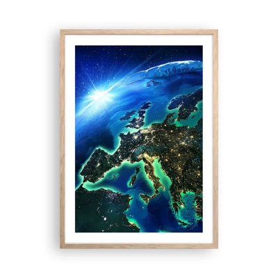 Poster in einem Rahmen aus heller Eiche - Funkelndes Europa - 50x70 cm