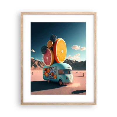 Poster in einem Rahmen aus heller Eiche - Geschmack von Urlaub - 40x50 cm