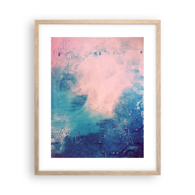 Poster in einem Rahmen aus heller Eiche - Himmelsblaue Umarmungen - 40x50 cm
