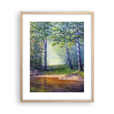 Poster in einem Rahmen aus heller Eiche - Idyllische Landschaft - 40x50 cm