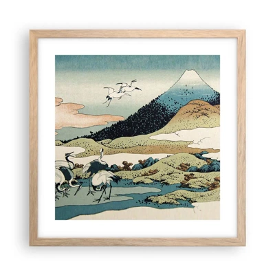 Poster in einem Rahmen aus heller Eiche - Im japanischen Geist - 40x40 cm
