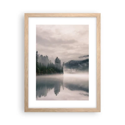 Poster in einem Rahmen aus heller Eiche - In Reflexion, im Nebel - 30x40 cm