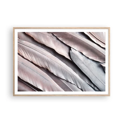 Poster in einem Rahmen aus heller Eiche - In rosa Silber - 100x70 cm