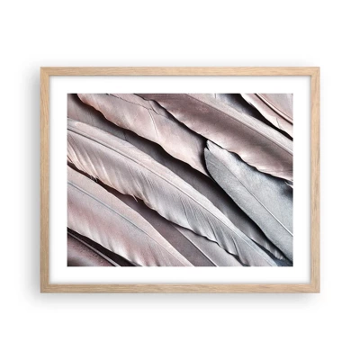Poster in einem Rahmen aus heller Eiche - In rosa Silber - 50x40 cm
