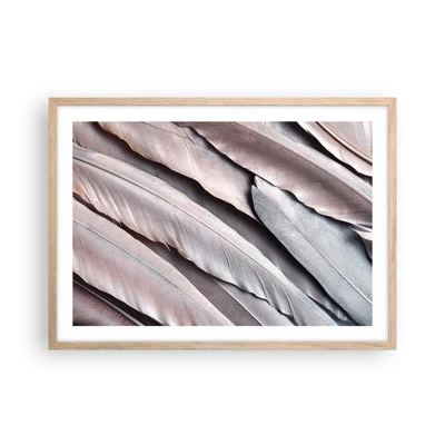 Poster in einem Rahmen aus heller Eiche - In rosa Silber - 70x50 cm