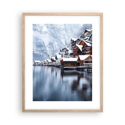 Poster in einem Rahmen aus heller Eiche - In winterlicher Dekoration - 40x50 cm