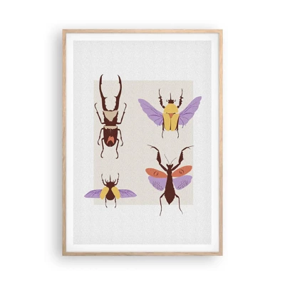 Poster in einem Rahmen aus heller Eiche - Insektenwelt - 70x100 cm