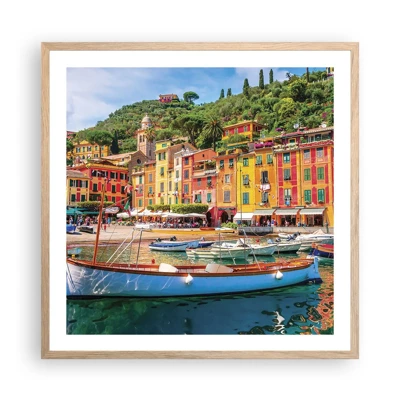 Poster in einem Rahmen aus heller Eiche - Italienischer Morgen - 60x60 cm
