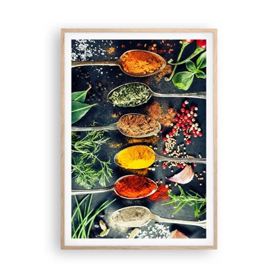 Poster in einem Rahmen aus heller Eiche - Kulinarische Magie - 70x100 cm
