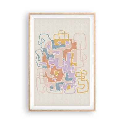 Poster in einem Rahmen aus heller Eiche - Labyrinth – ein freudiges Abenteuer - 61x91 cm