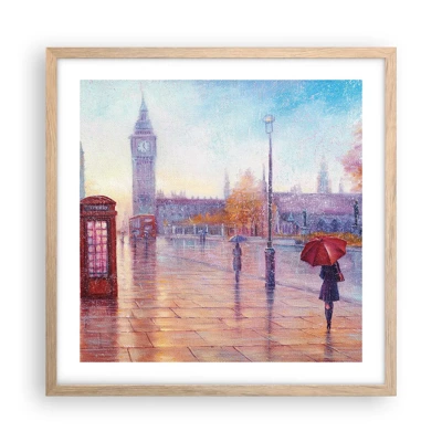 Poster in einem Rahmen aus heller Eiche - Londoner Herbsttag - 50x50 cm