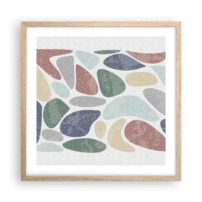 Poster in einem Rahmen aus heller Eiche - Mosaik aus pulverförmigen Farben - 50x50 cm