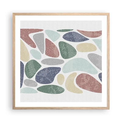Poster in einem Rahmen aus heller Eiche - Mosaik aus pulverförmigen Farben - 60x60 cm