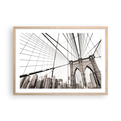 Poster in einem Rahmen aus heller Eiche - New Yorker Kathedrale - 70x50 cm