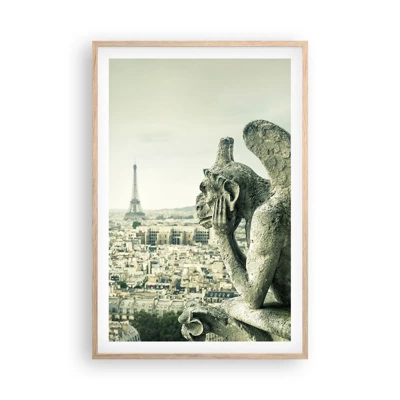 Poster in einem Rahmen aus heller Eiche - Pariser Plaudern - 61x91 cm