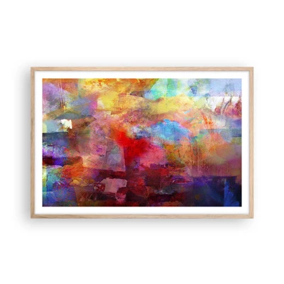 Poster in einem Rahmen aus heller Eiche - Schau in den Regenbogen - 91x61 cm