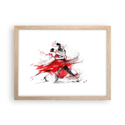 Poster in einem Rahmen aus heller Eiche - Tango – der Rhythmus der Leidenschaft - 40x30 cm