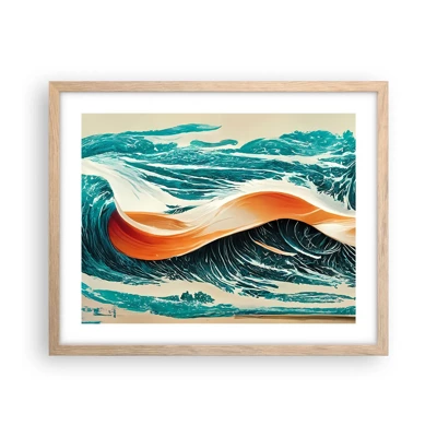 Poster in einem Rahmen aus heller Eiche - Traum eines Surfers - 50x40 cm