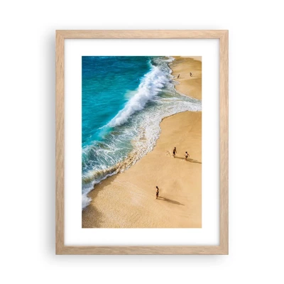 Poster in einem Rahmen aus heller Eiche - Und dann die Sonne, der Strand… - 30x40 cm