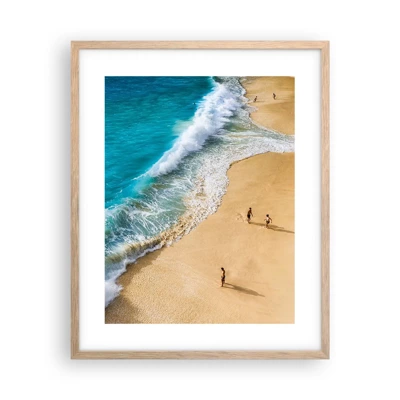 Poster in einem Rahmen aus heller Eiche - Und dann die Sonne, der Strand… - 40x50 cm