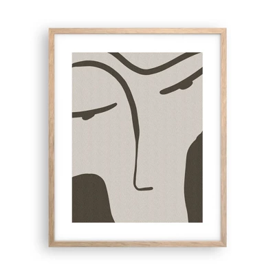 Poster in einem Rahmen aus heller Eiche - Wie ein Modigliani-Gemälde - 40x50 cm