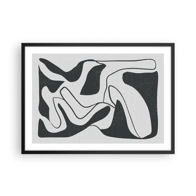 Poster in einem schwarzem Rahmen - Abstraktes Spiel im Labyrinth - 70x50 cm