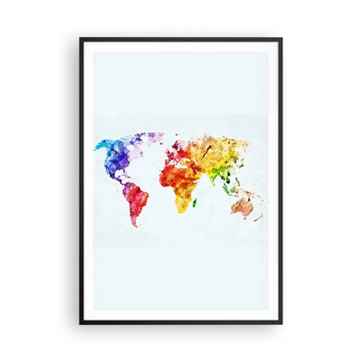 Poster in einem schwarzem Rahmen - Alle Farben der Welt - 70x100 cm
