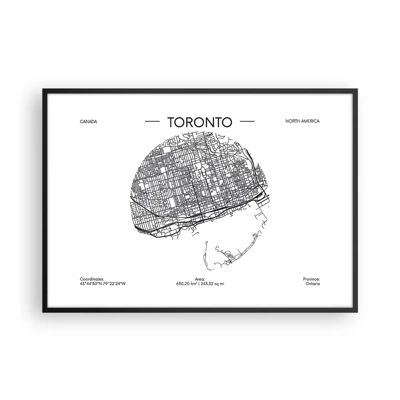 Poster in einem schwarzem Rahmen - Anatomie von Toronto - 100x70 cm