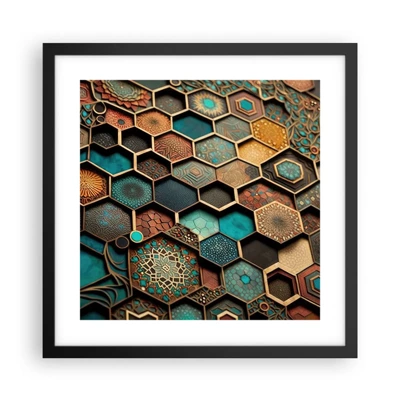 Poster in einem schwarzem Rahmen - Arabische Ornamente – Variation - 40x40 cm